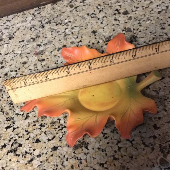 Orange/Mustard Leaf Partylite Candle Holders - Picture 4 of 5